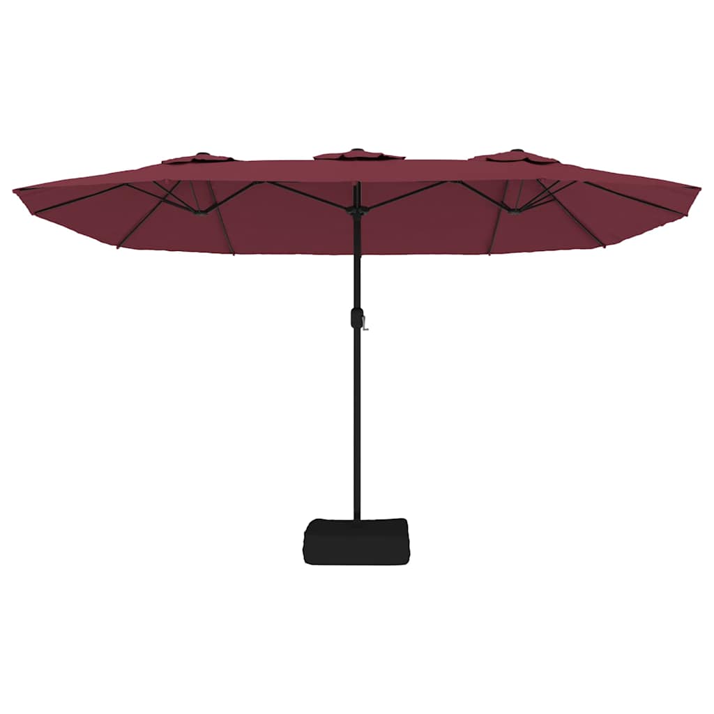 vidaXL Double-Head Garden Parasol Bordeaux Red 449x265 cm 4