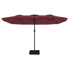 vidaXL Double-Head Garden Parasol Bordeaux Red 449x265 cm 4
