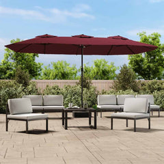 vidaXL Double-Head Garden Parasol Bordeaux Red 449x265 cm 1
