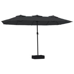 vidaXL Double-Head Garden Parasol Black 449x265 cm 2