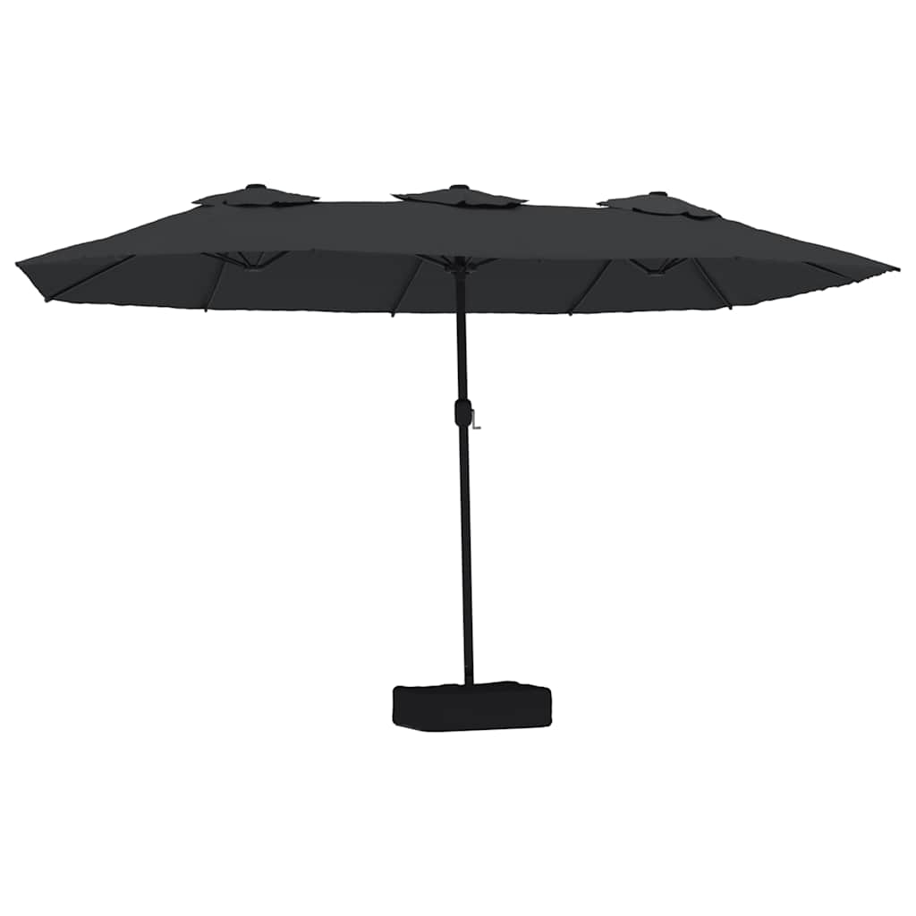 Double-Head Parasol 449x265 cm Black