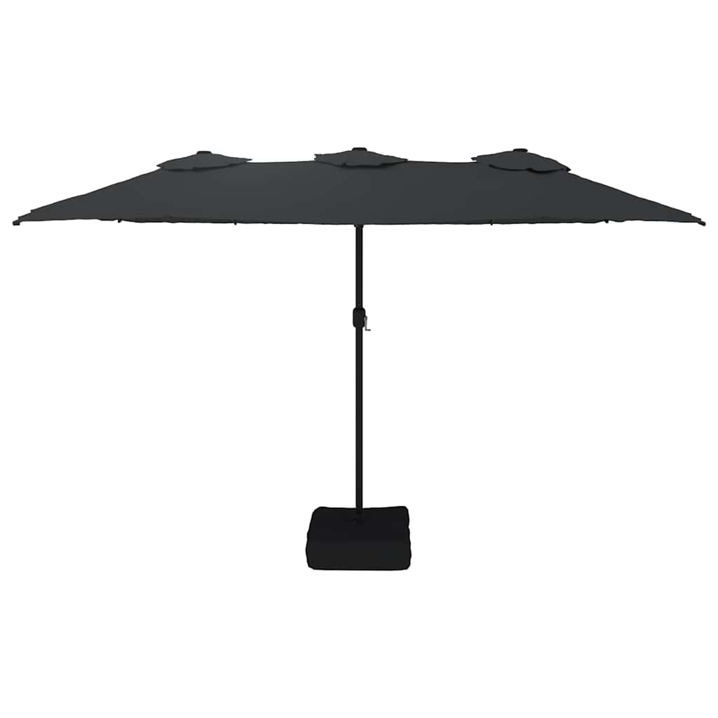 Double-Head Parasol 449x265 cm Black