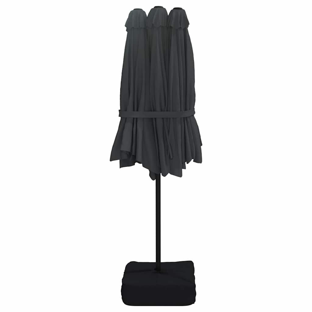 vidaXL Double-Head Garden Parasol Black 449x265 cm 5