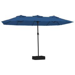 vidaXL Double-Head Garden Parasol Azure Blue 449x265 cm 2