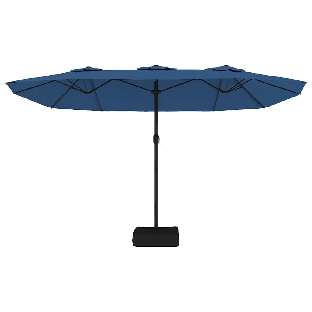 vidaXL Double-Head Garden Parasol Azure Blue 449x265 cm 4