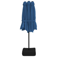 vidaXL Double-Head Garden Parasol Azure Blue 449x265 cm 5