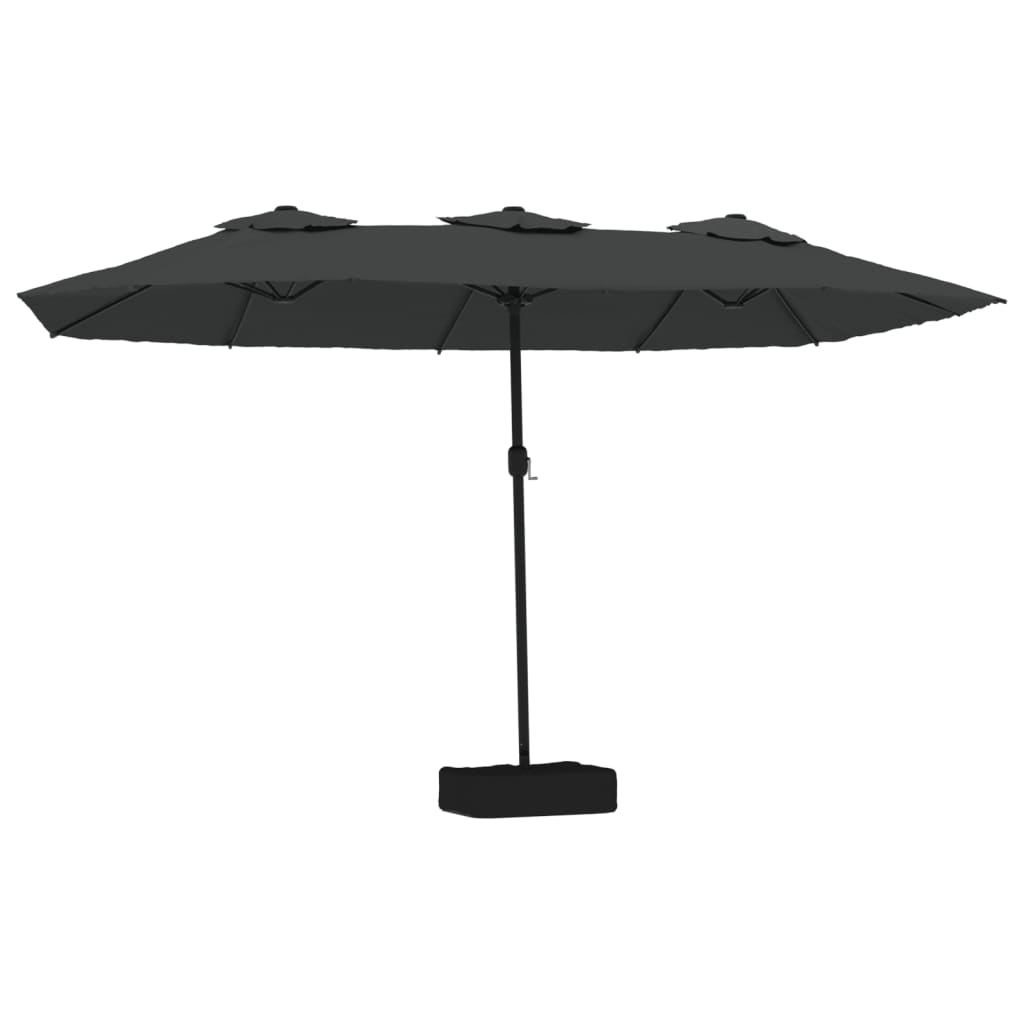 vidaXL Double-Head Garden Parasol with LEDs Anthracite 449x265 cm 2