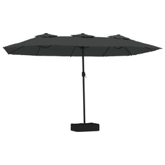 vidaXL Double-Head Garden Parasol with LEDs Anthracite 449x265 cm 2