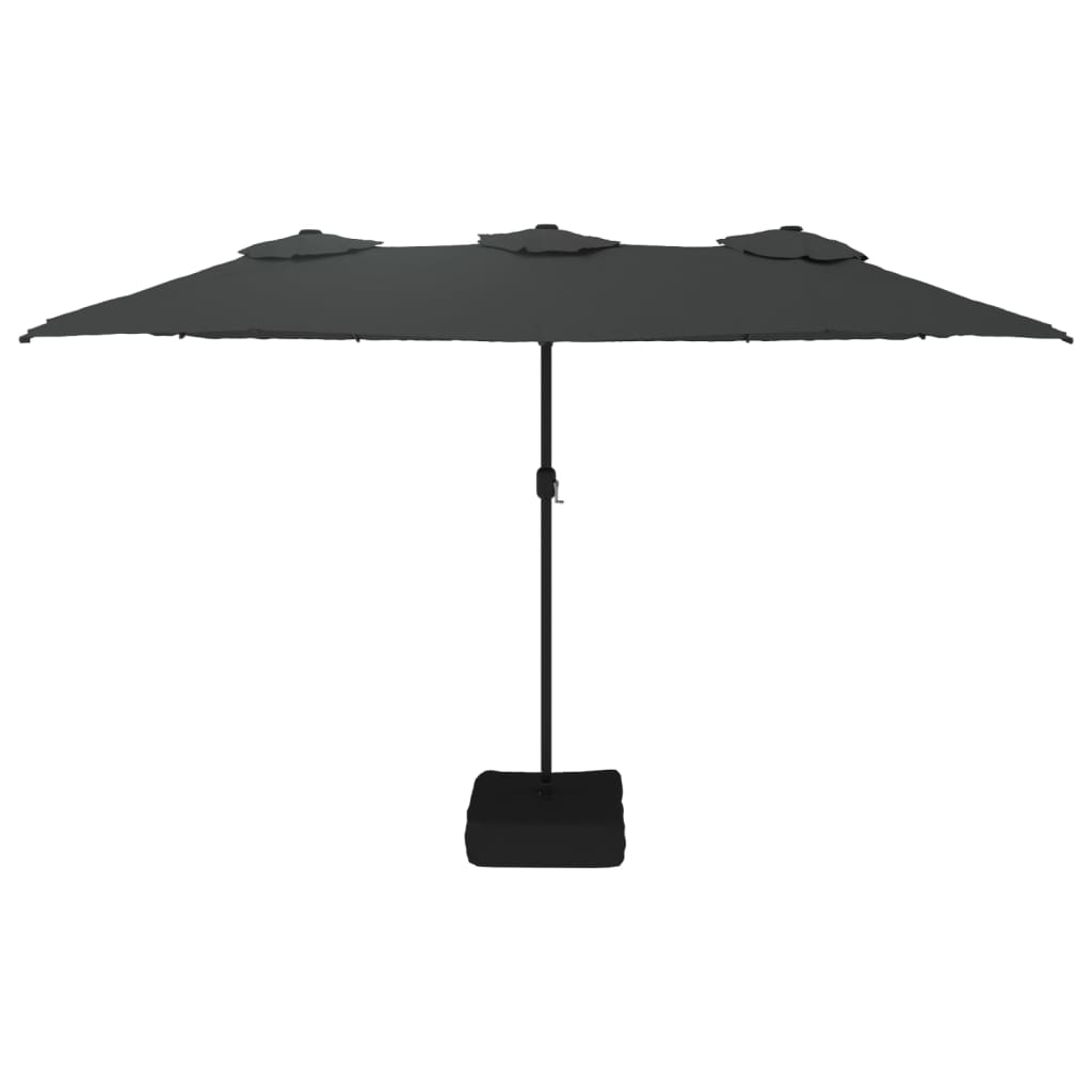 vidaXL Double-Head Garden Parasol with LEDs Anthracite 449x265 cm 4