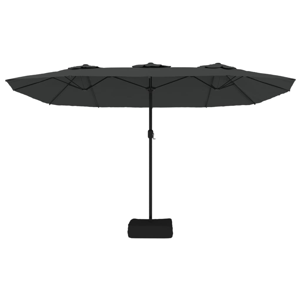 vidaXL Double-Head Garden Parasol with LEDs Anthracite 449x265 cm 5
