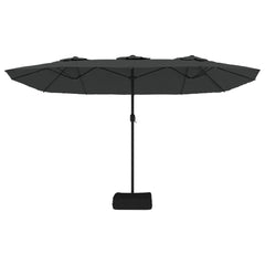 vidaXL Double-Head Garden Parasol with LEDs Anthracite 449x265 cm 5