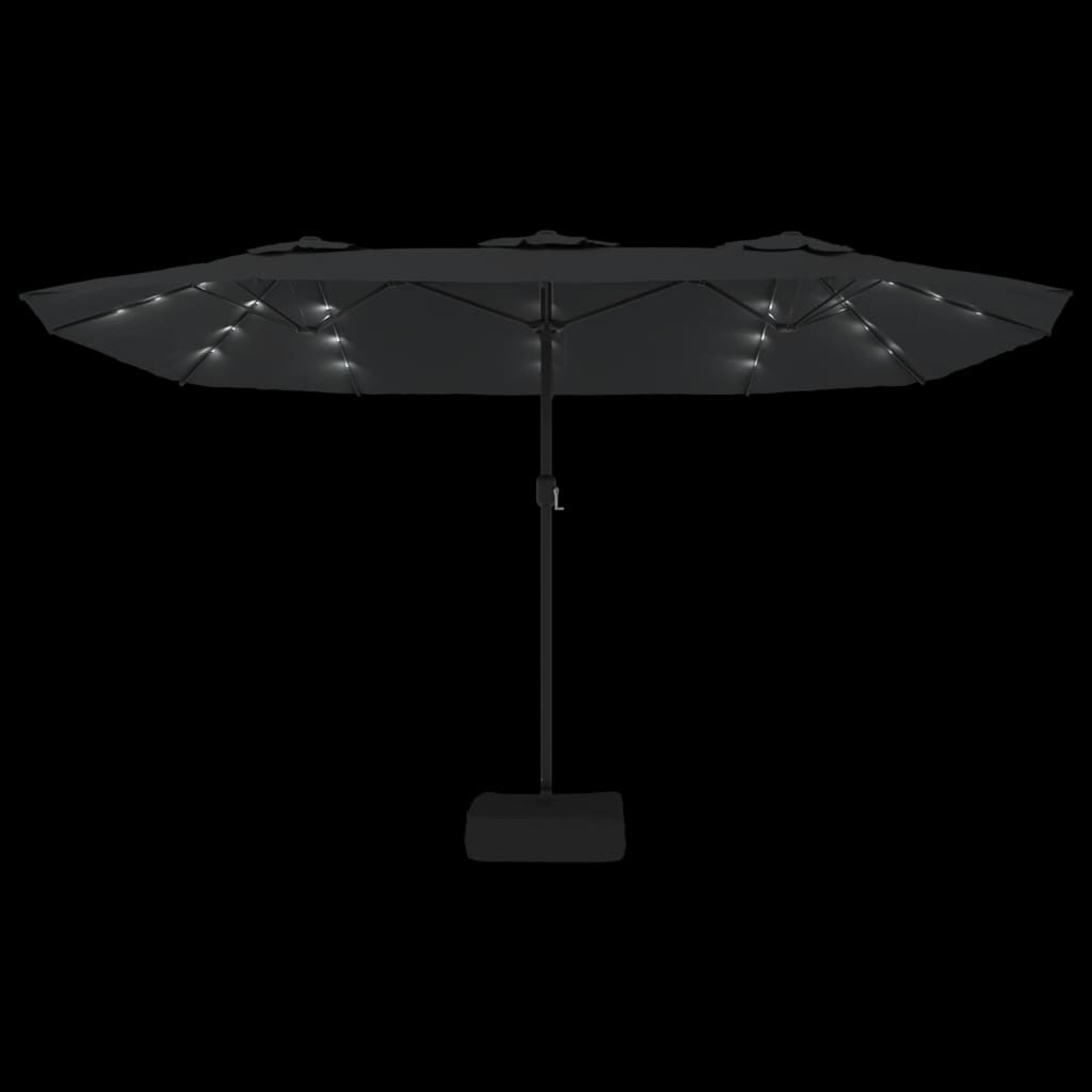 vidaXL Double-Head Garden Parasol with LEDs Anthracite 449x265 cm 6