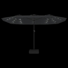 vidaXL Double-Head Garden Parasol with LEDs Anthracite 449x265 cm 6