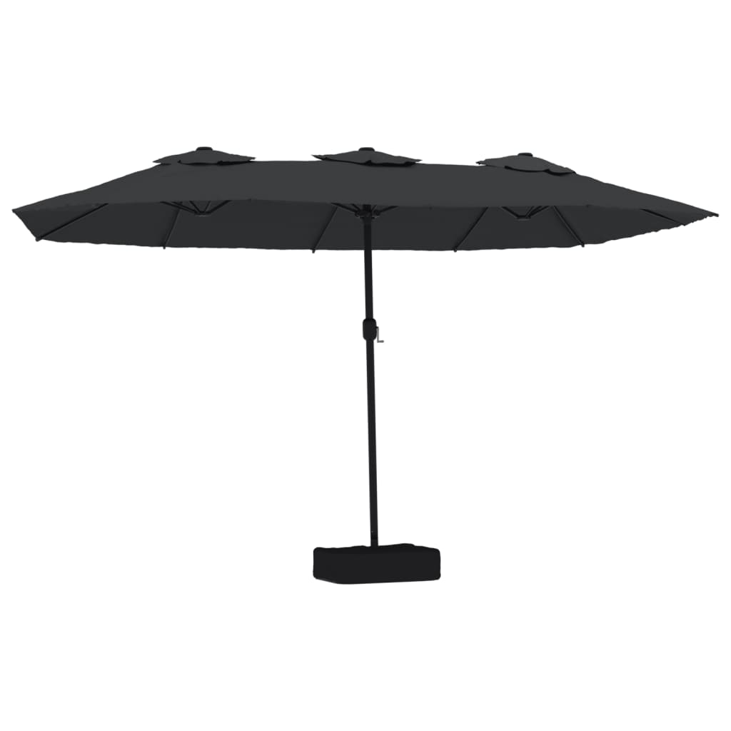 vidaXL Double-Head Garden Parasol with LEDs Black 449x265 cm 2