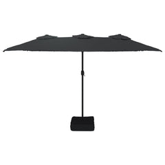 vidaXL Double-Head Garden Parasol with LEDs Black 449x265 cm 4