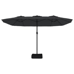 vidaXL Double-Head Garden Parasol with LEDs Black 449x265 cm 5