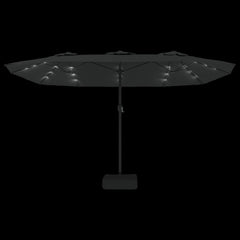 vidaXL Double-Head Garden Parasol with LEDs Black 449x265 cm 6
