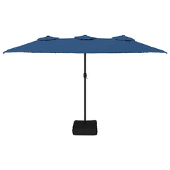 vidaXL Double-Head Garden Parasol with LEDs Azure Blue 449x265 cm 4