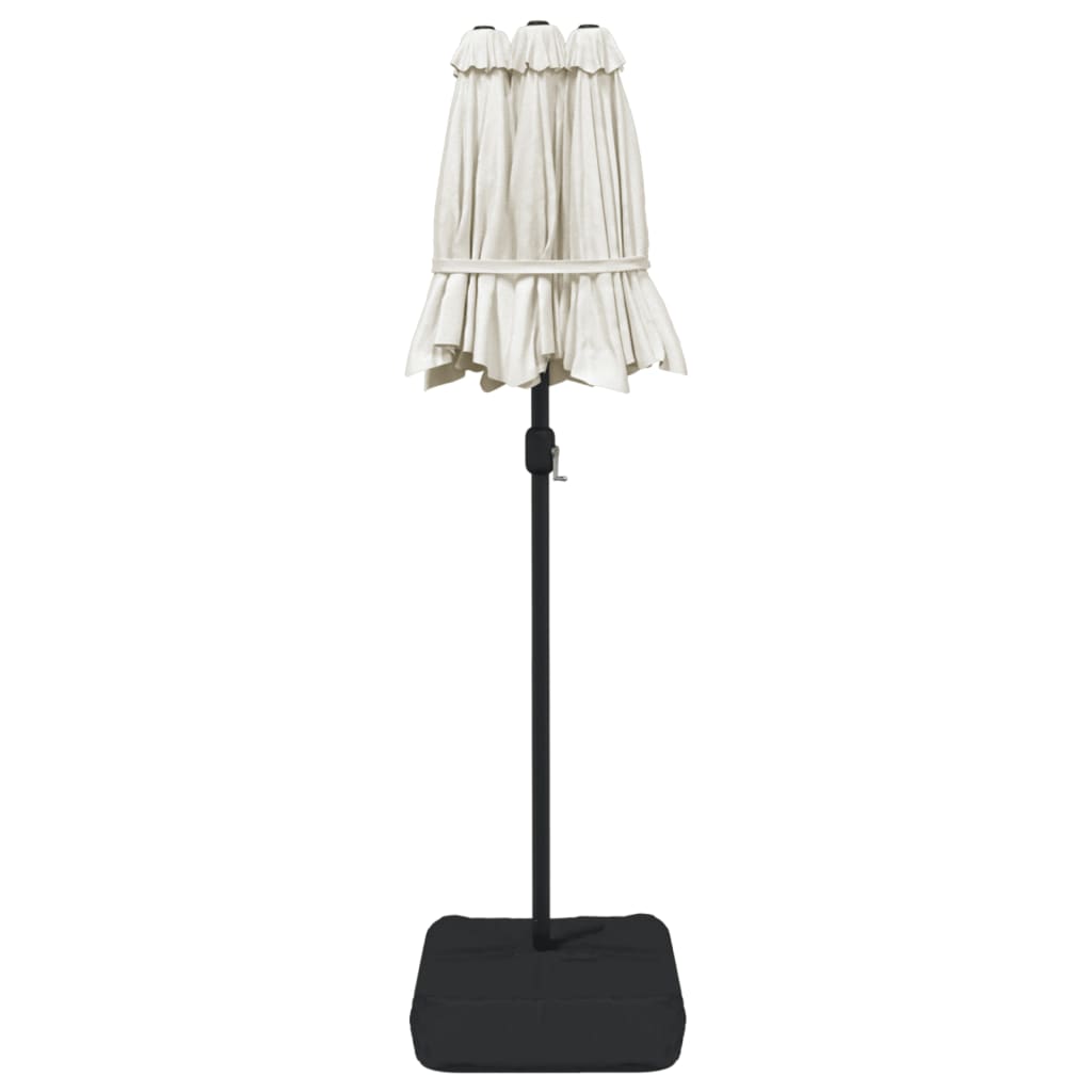 vidaXL Double-Head Garden Parasol Sand White 316x145 cm 5