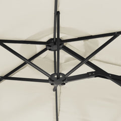 vidaXL Double-Head Garden Parasol Sand White 316x145 cm 6