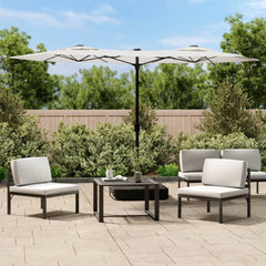 vidaXL Double-Head Garden Parasol Sand White 316x145 cm 1