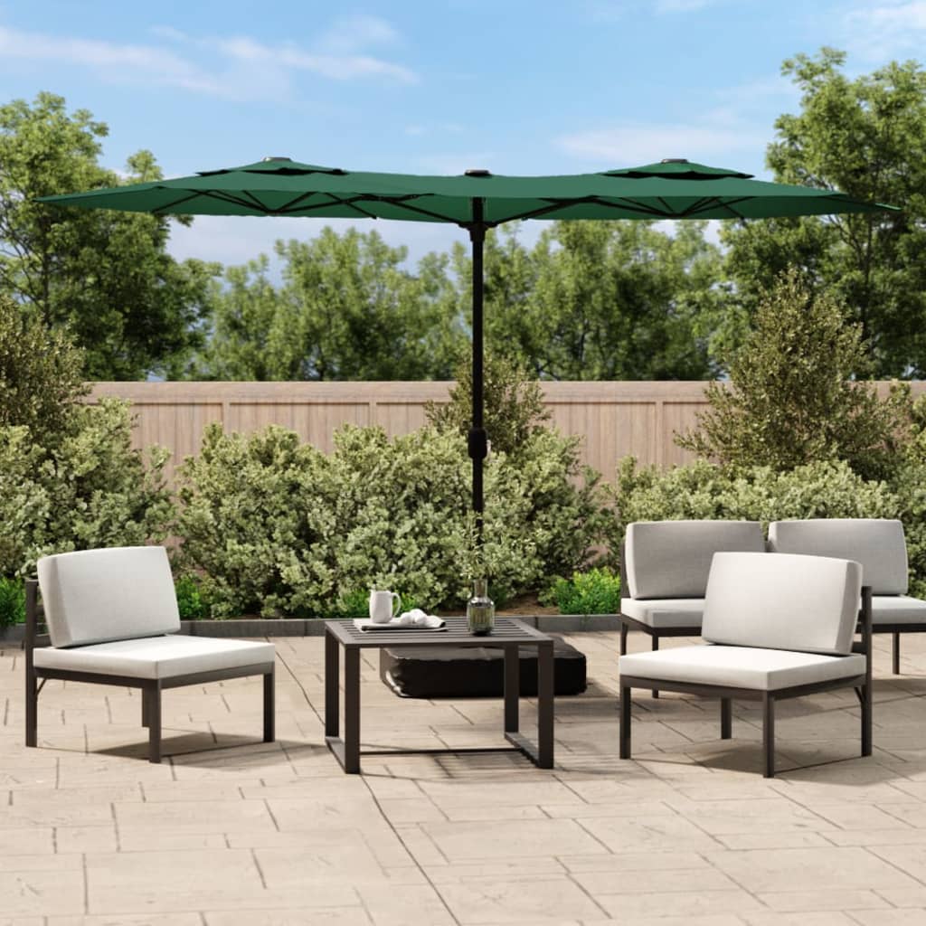 vidaXL Double-Head Garden Parasol Green 316x145 cm 1