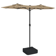 vidaXL Double-Head Garden Parasol Taupe 316x145 cm 2