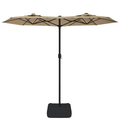 vidaXL Double-Head Garden Parasol Taupe 316x145 cm 3