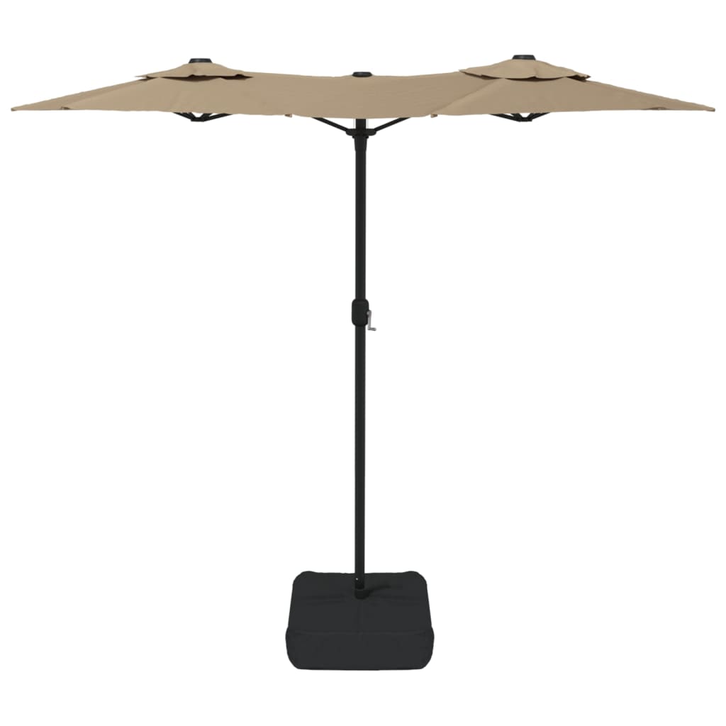 vidaXL Double-Head Garden Parasol Taupe 316x145 cm 4
