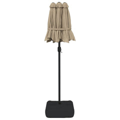 vidaXL Double-Head Garden Parasol Taupe 316x145 cm 5