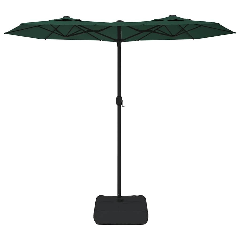 vidaXL Double-Head Garden Parasol with LEDs Green 316x145 cm 4