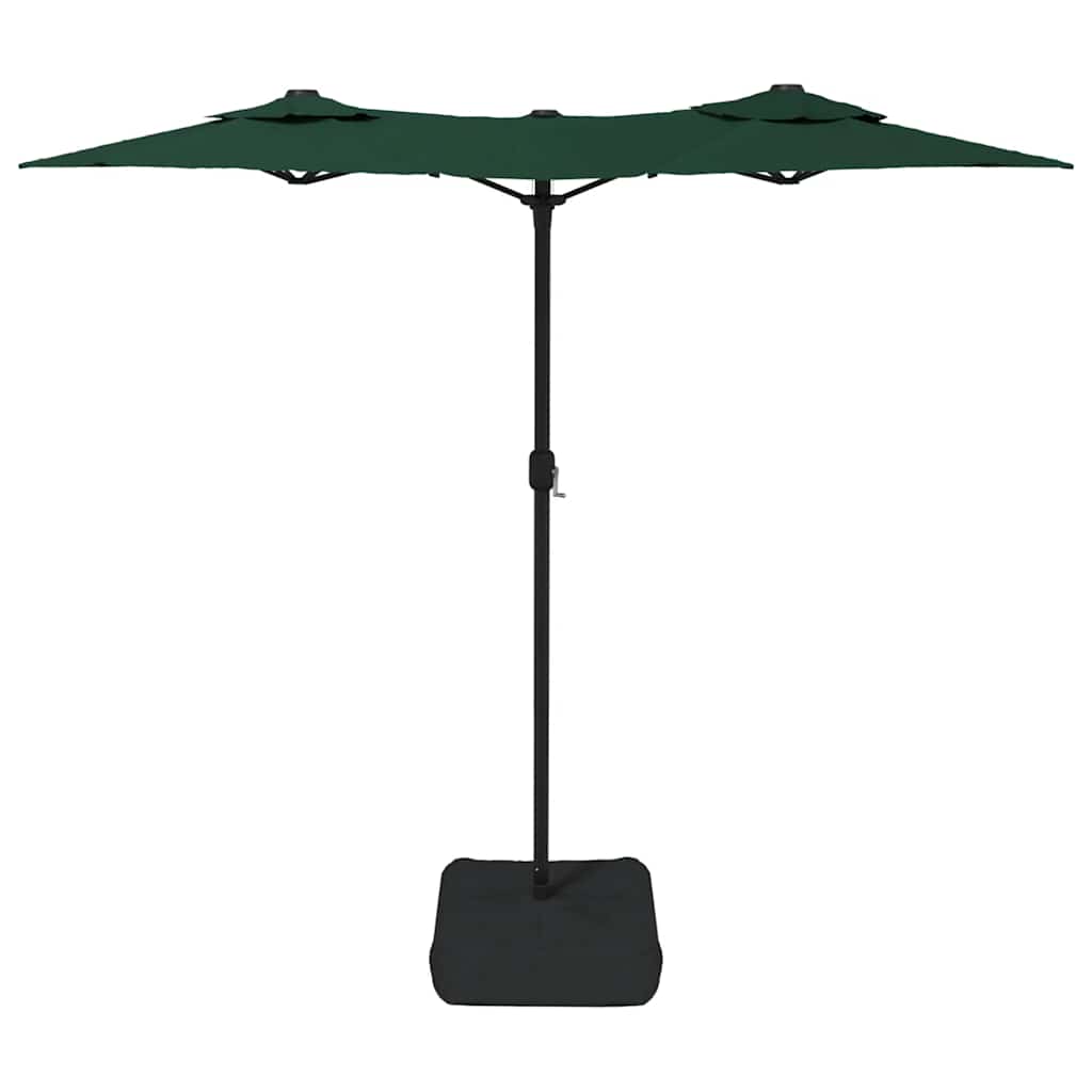 vidaXL Double-Head Garden Parasol with LEDs Green 316x145 cm 5