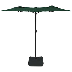 vidaXL Double-Head Garden Parasol with LEDs Green 316x145 cm 5