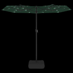 vidaXL Double-Head Garden Parasol with LEDs Green 316x145 cm 6
