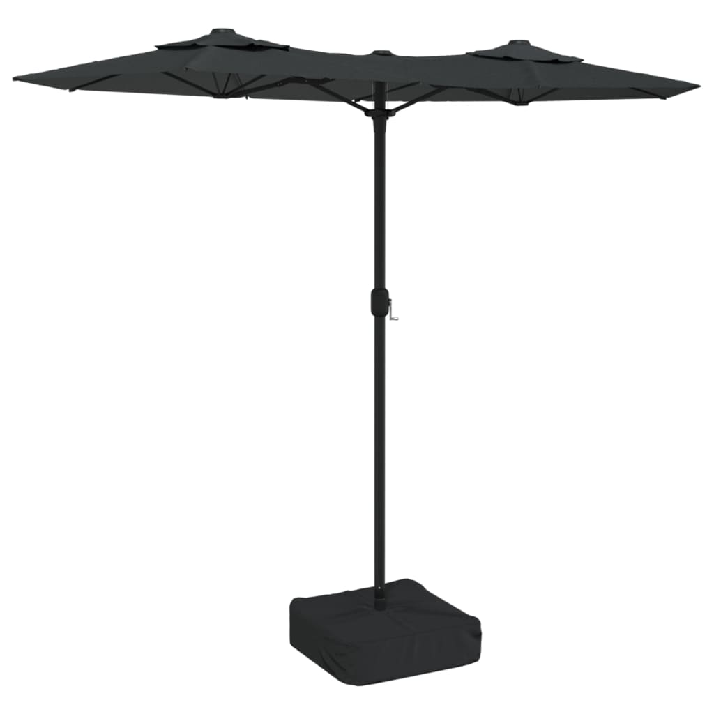 vidaXL Double-Head Garden Parasol with LEDs Anthracite 316x145 cm 2