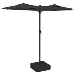 vidaXL Double-Head Garden Parasol with LEDs Anthracite 316x145 cm 2