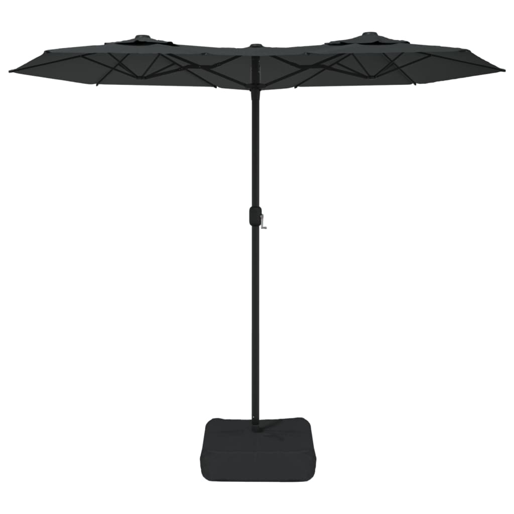 vidaXL Double-Head Garden Parasol with LEDs Anthracite 316x145 cm 4
