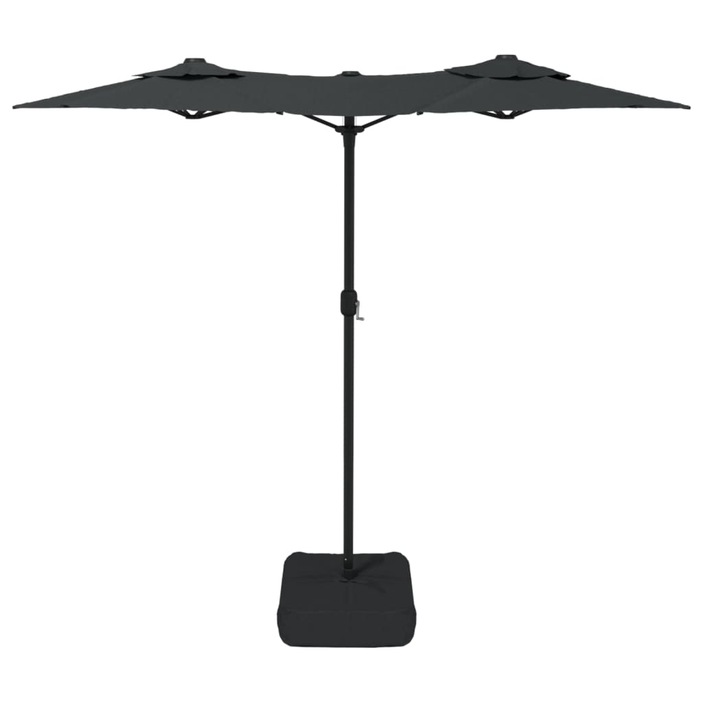 vidaXL Double-Head Garden Parasol with LEDs Anthracite 316x145 cm 5