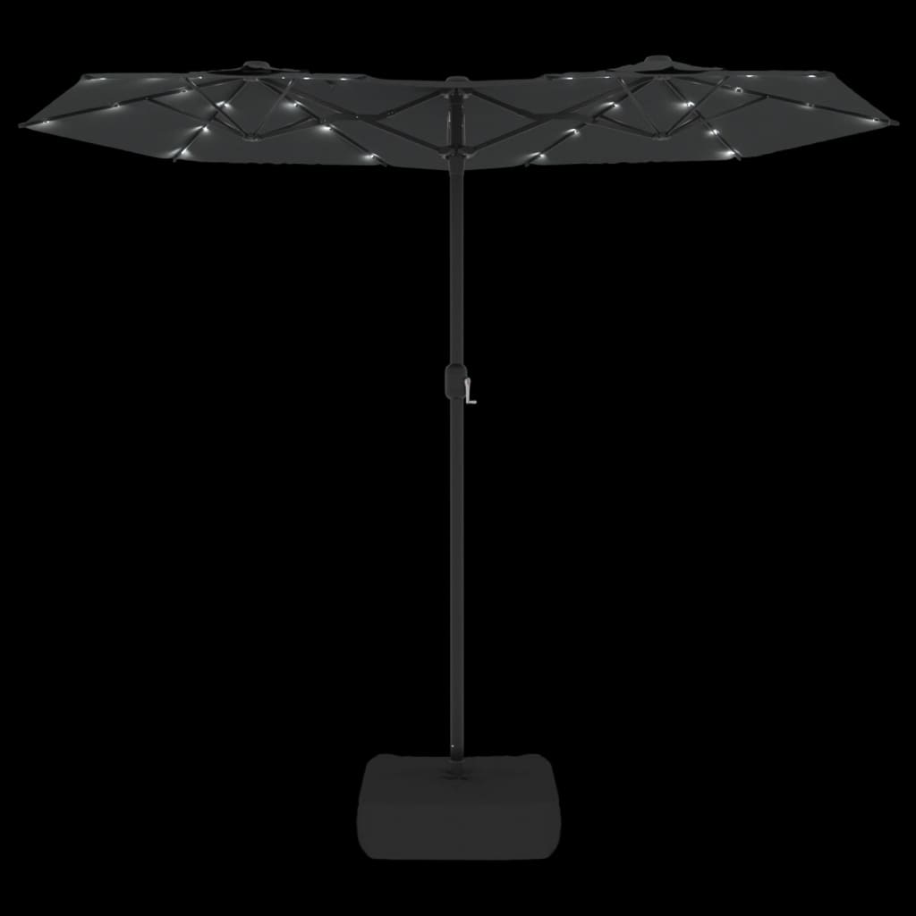 vidaXL Double-Head Garden Parasol with LEDs Anthracite 316x145 cm 6