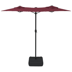 vidaXL Double-Head Garden Parasol with LEDs Bordeaux Red 316x145 cm 5