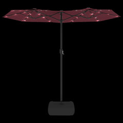 vidaXL Double-Head Garden Parasol with LEDs Bordeaux Red 316x145 cm 6