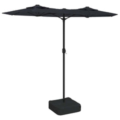 vidaXL Double-Head Garden Parasol with LEDs Black 316x145 cm 2