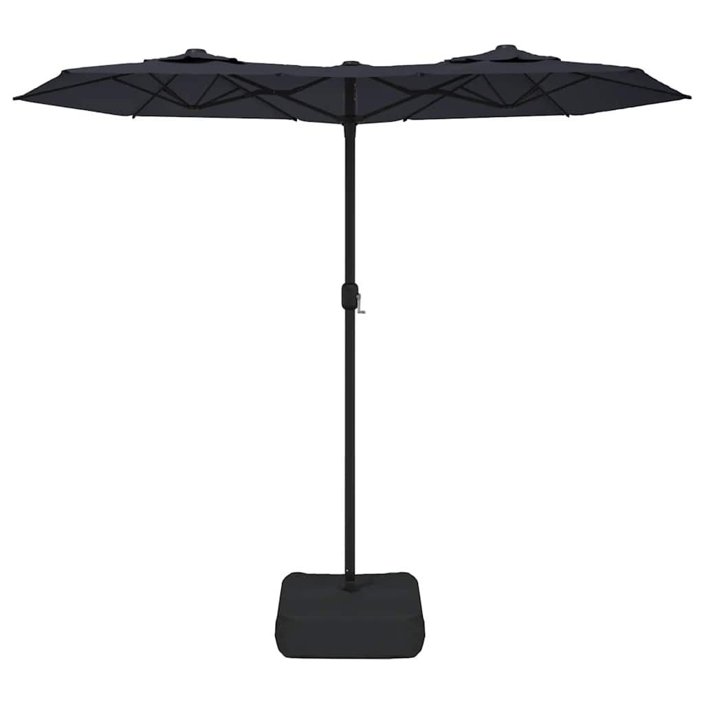 vidaXL Double-Head Garden Parasol with LEDs Black 316x145 cm 4