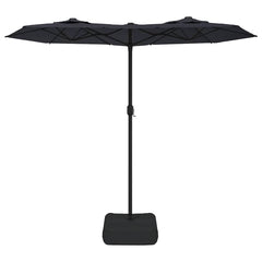 vidaXL Double-Head Garden Parasol with LEDs Black 316x145 cm 4