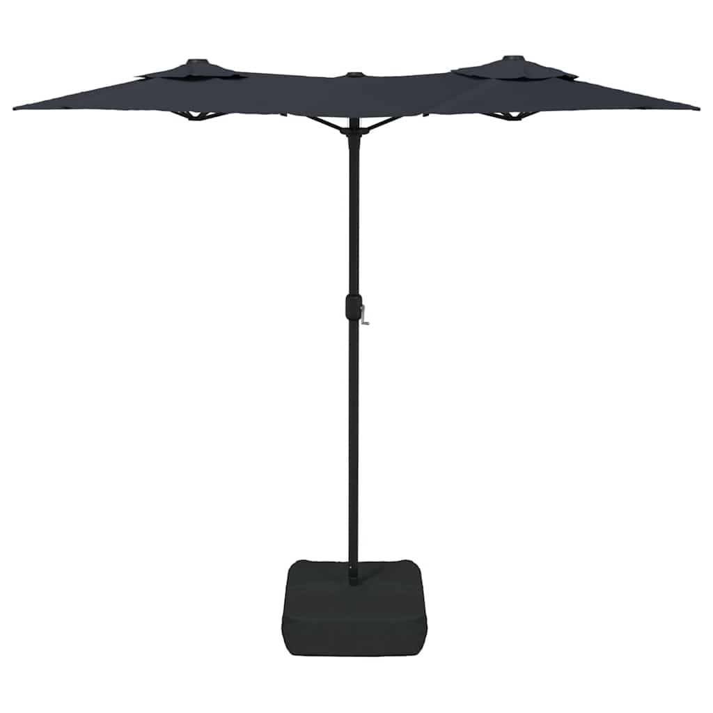 vidaXL Double-Head Garden Parasol with LEDs Black 316x145 cm 5