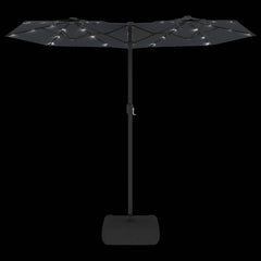 vidaXL Double-Head Garden Parasol with LEDs Black 316x145 cm 6