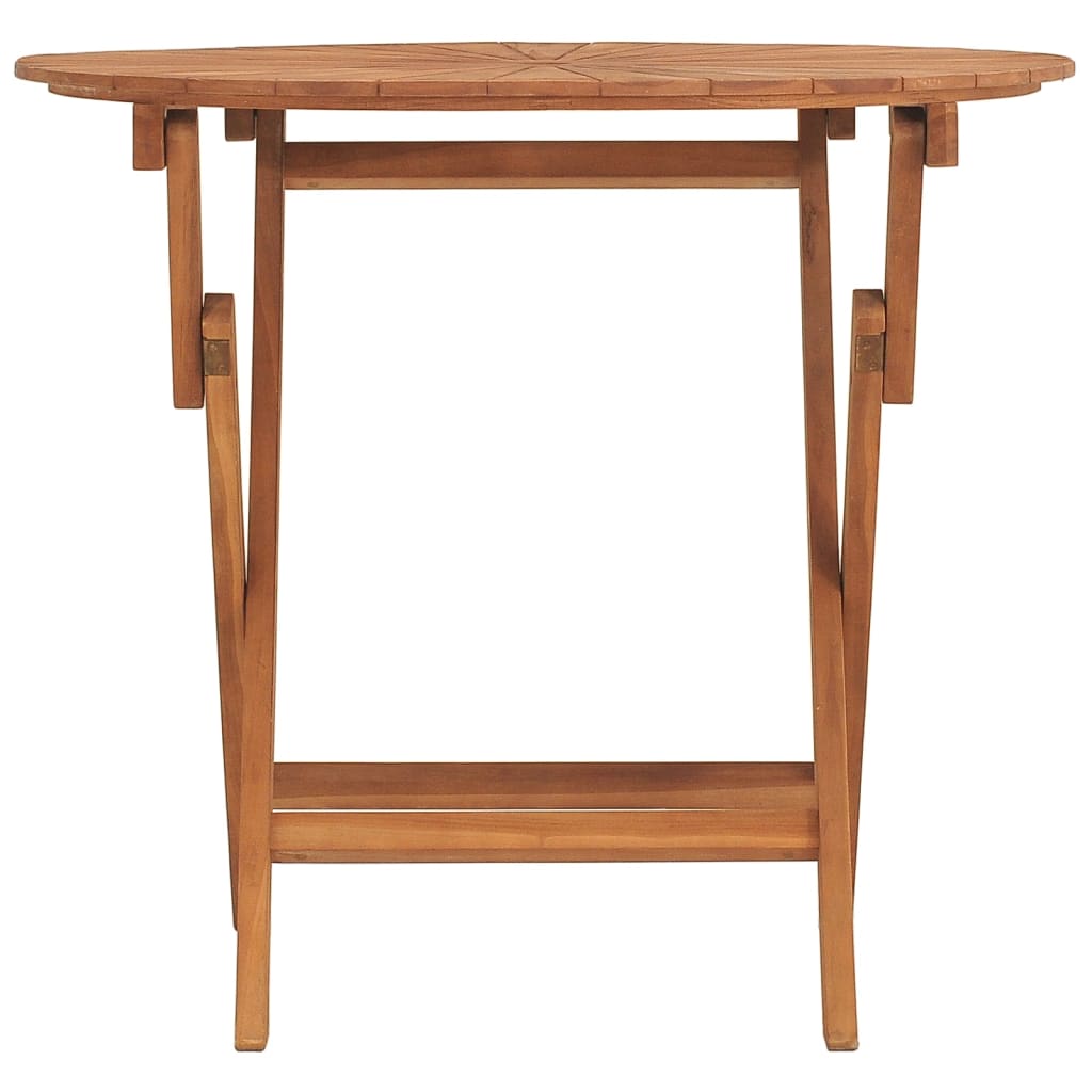 Folding Garden Table Solid Wood Teak Ø 85 x 75 cm