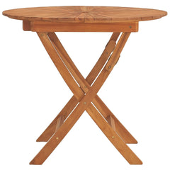Folding Garden Table Solid Wood Teak Ø 85 x 75 cm
