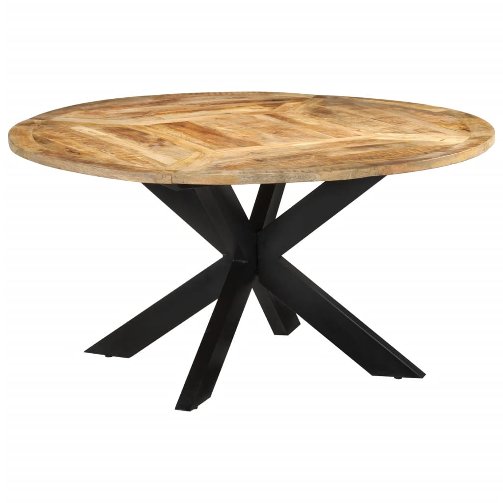 vidaXL Dining Table Ø150x76 cm Solid Rough Wood Mango 1