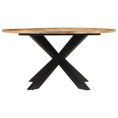vidaXL Dining Table Ø150x76 cm Solid Rough Wood Mango 3